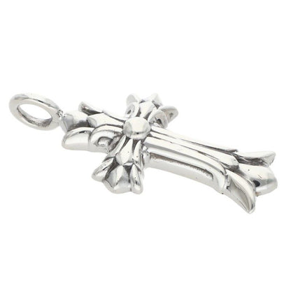 Chrome Hearts Dbl CH Crs Double CH Cross Silver Pendant — view 4