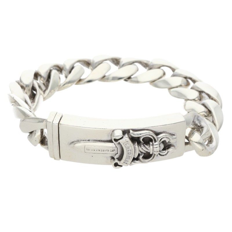 Chrome Hearts ID Dagger ID Classic Link Silver Bracelet