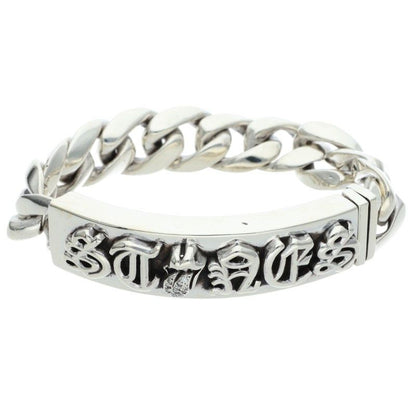 Chrome Hearts Lip and Tan ID Classic Diamond Silver Bracelet