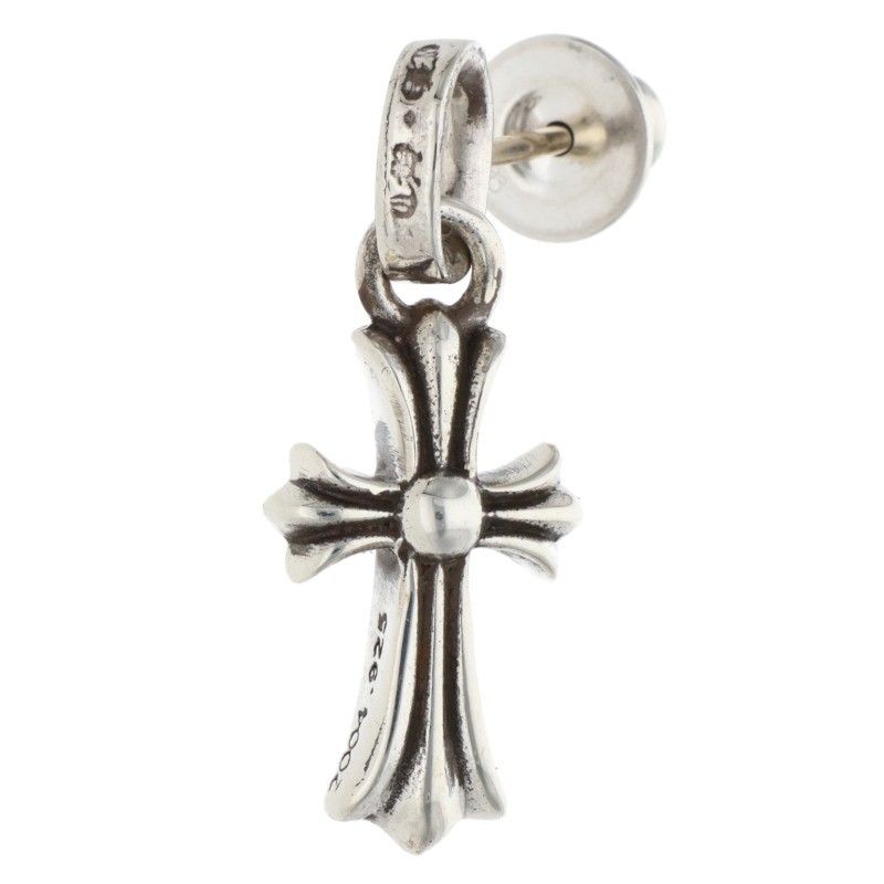 Chrome Hearts Bby Pprchn Baby Fat Drop Silver Earrings