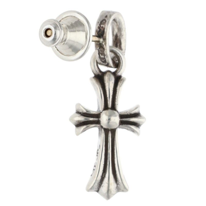 Chrome Hearts Bby Pprchn Baby Fat Drop Silver Earrings — view 2