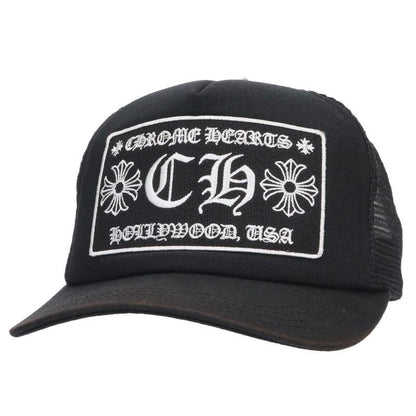 Chrome Hearts Trucker Cap CH Mesh Hat with Patch Cross Ball