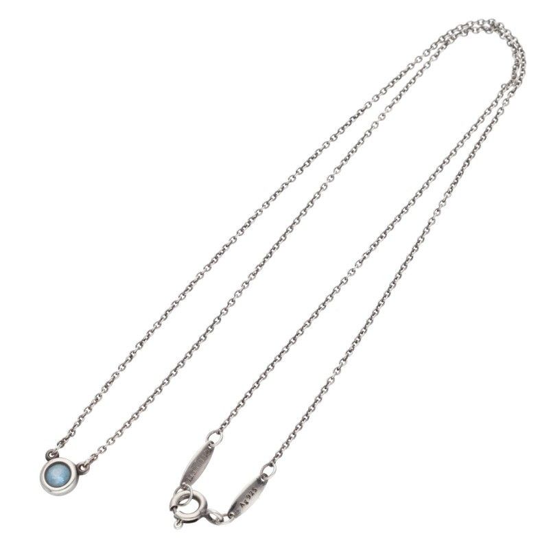 Tiffany & Co Color by the Yard Aquamarine Silver Necklace — view 2
