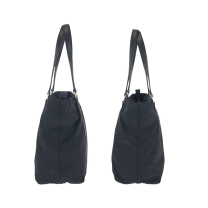 Prada Tessuto Saffiano Black Silver Nylon Leather Tote Shoulder — view 8