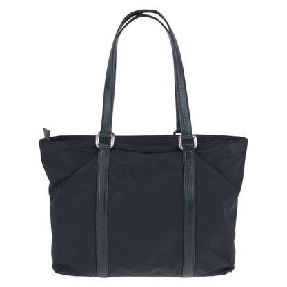 Prada Tessuto Saffiano Black Silver Nylon Leather Tote Shoulder — view 2