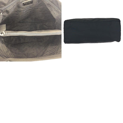 Prada Tessuto Black Silver Nylon Tote Shoulder — view 9