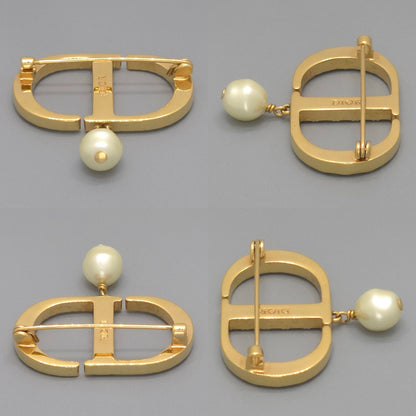 Dior Petit CD Brooch 3.25 cm Resin Pearl Crystal CD Signature Gold — view 6