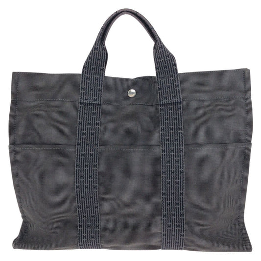 Hermes Her Line Gray Silver Polyamide Polyester Tote