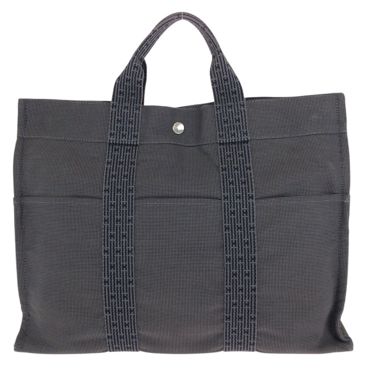 Hermes Her Line Gray Silver Polyamide Polyester Tote — view 2