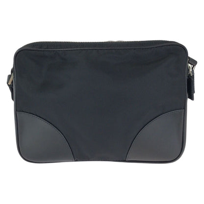 Prada Tessuto Black Silver Nylon Leather Shoulder — view 2