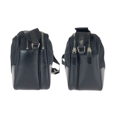 Prada Tessuto Black Silver Nylon Leather Shoulder — view 8