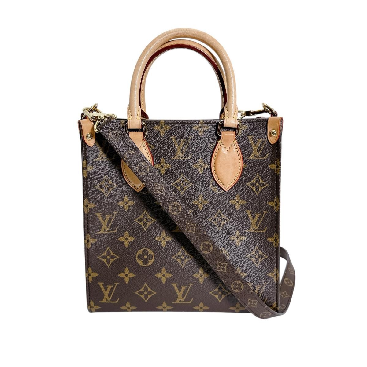 Louis Vuitton Monogram Handbag Sac Plat BB Brown — view 3