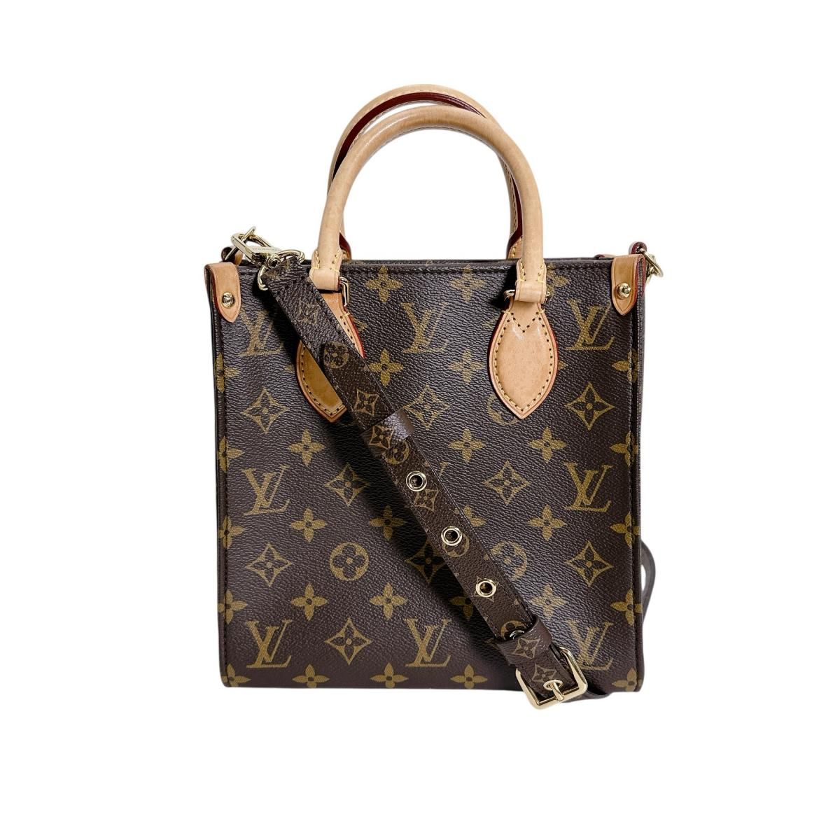Louis Vuitton Monogram Handbag Sac Plat BB Brown — view 2