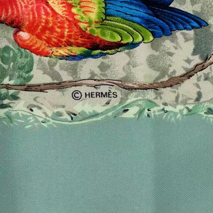 Hermes Carre 90 Scarf Silk Equateur Red Road Green — view 6