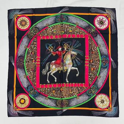 Hermes Carre 90 Scarf Silk Feux D'artifice Fireworks Multicolor