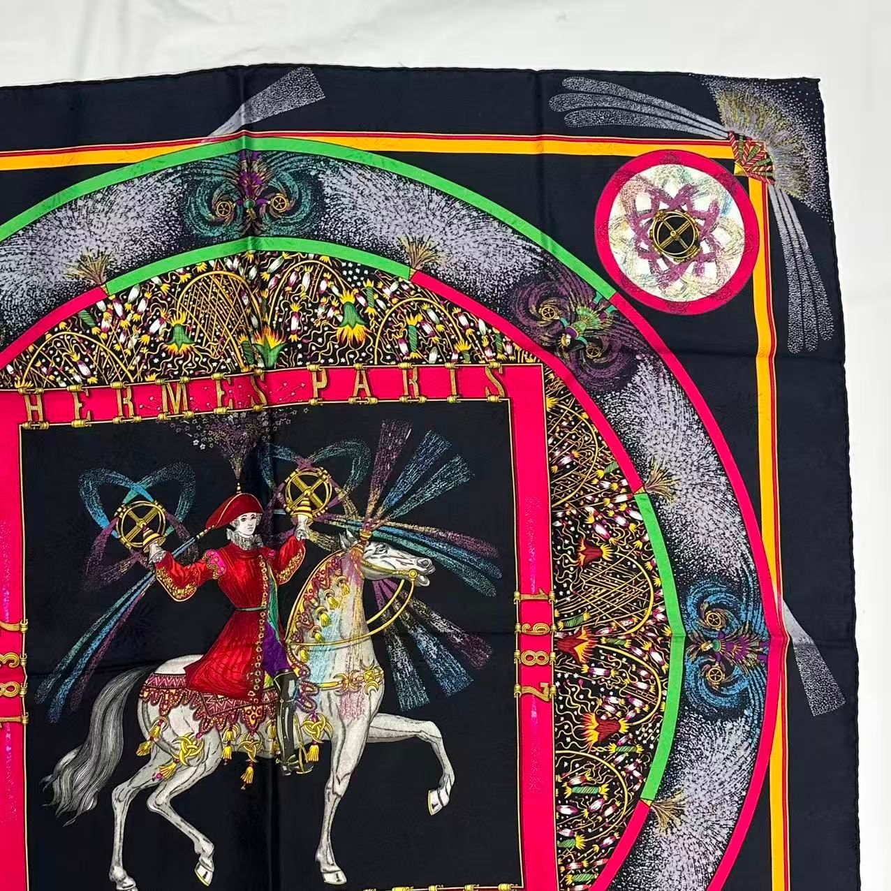 Hermes Carre 90 Scarf Silk Feux D'artifice Fireworks Multicolor — view 3