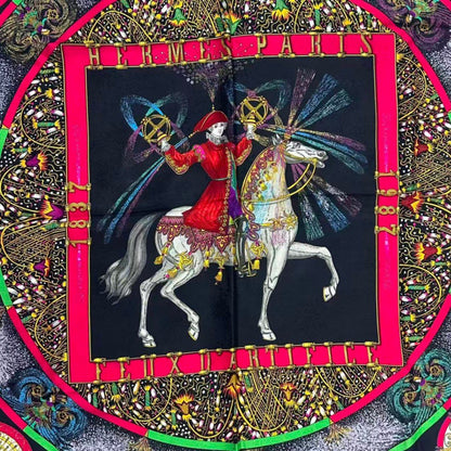 Hermes Carre 90 Scarf Silk Feux D'artifice Fireworks Multicolor — view 6