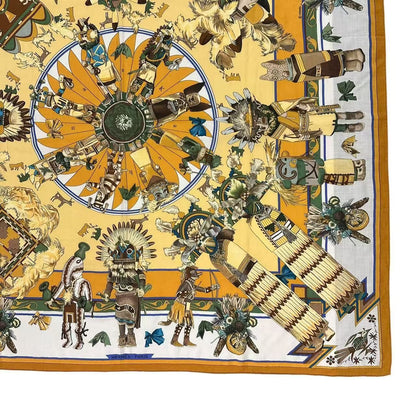 Hermes Scarf Carre 140 Large Kachina Cashmere Yellow — view 6