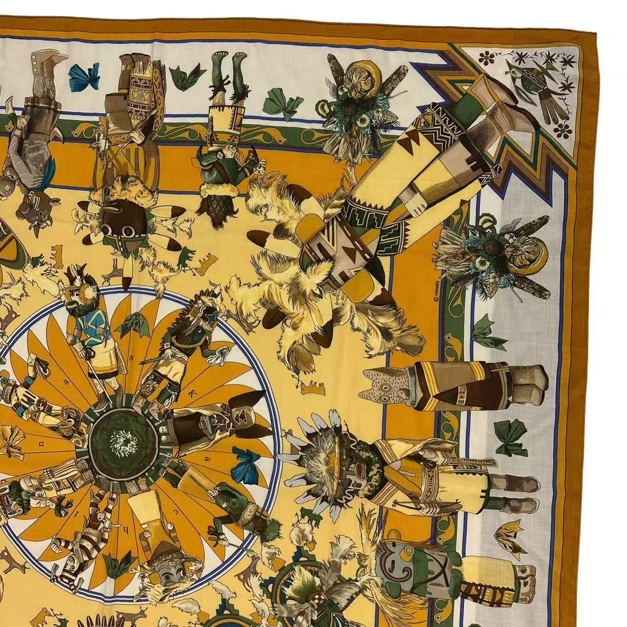 Hermes Scarf Carre 140 Large Kachina Cashmere Yellow — view 3