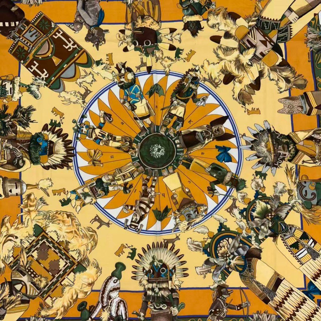 Hermes Scarf Carre 140 Large Kachina Cashmere Yellow — view 7