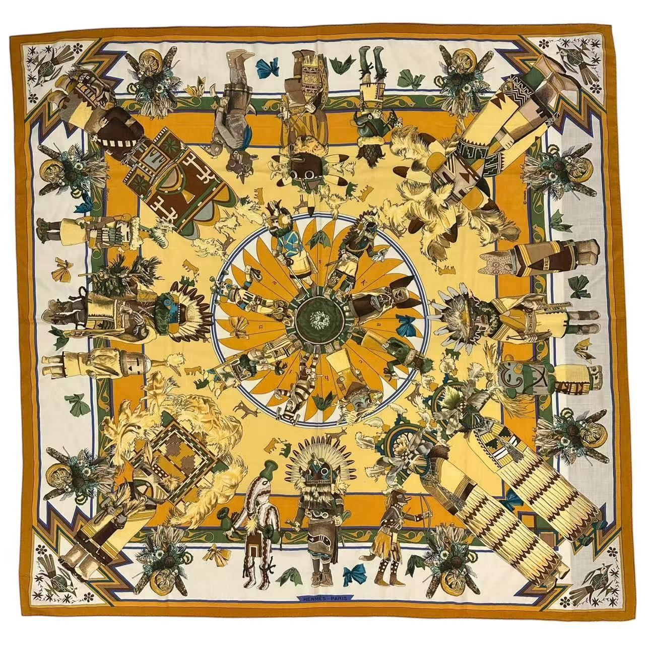 Hermes Scarf Carre 140 Large Kachina Cashmere Yellow