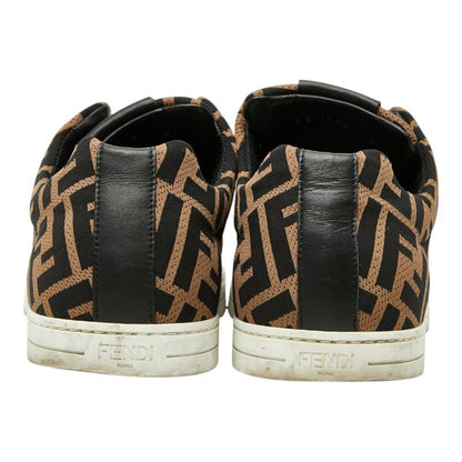 Fendi Zucca Sneakers 8 Brown Black Canvas Leather — view 3