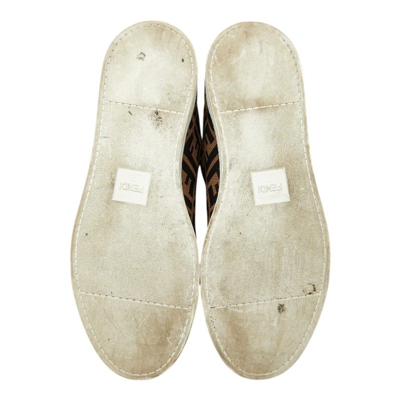 Fendi Zucca Sneakers 8 Brown Black Canvas Leather — view 5