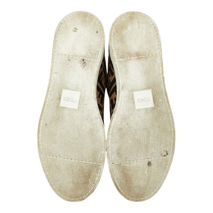 Fendi Zucca Sneakers 8 Brown Black Canvas Leather — view 5