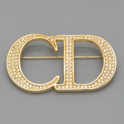 Dior CD Brooch 6.28 cm CD Signature Crystal Gold