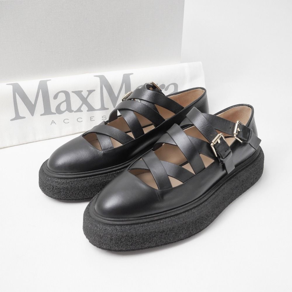 Max Mara Rockballet Loafers 37.5 Strap Thick Sole Platform