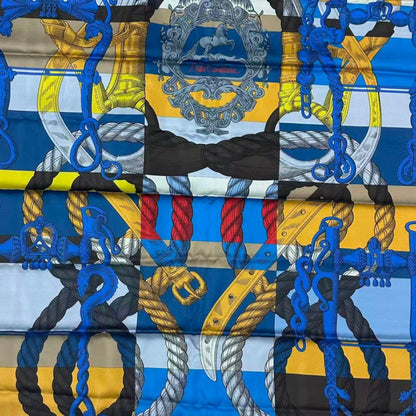 Hermes Carre 90 Scarf Silk Double Face Della Cavalleria Blue — view 4