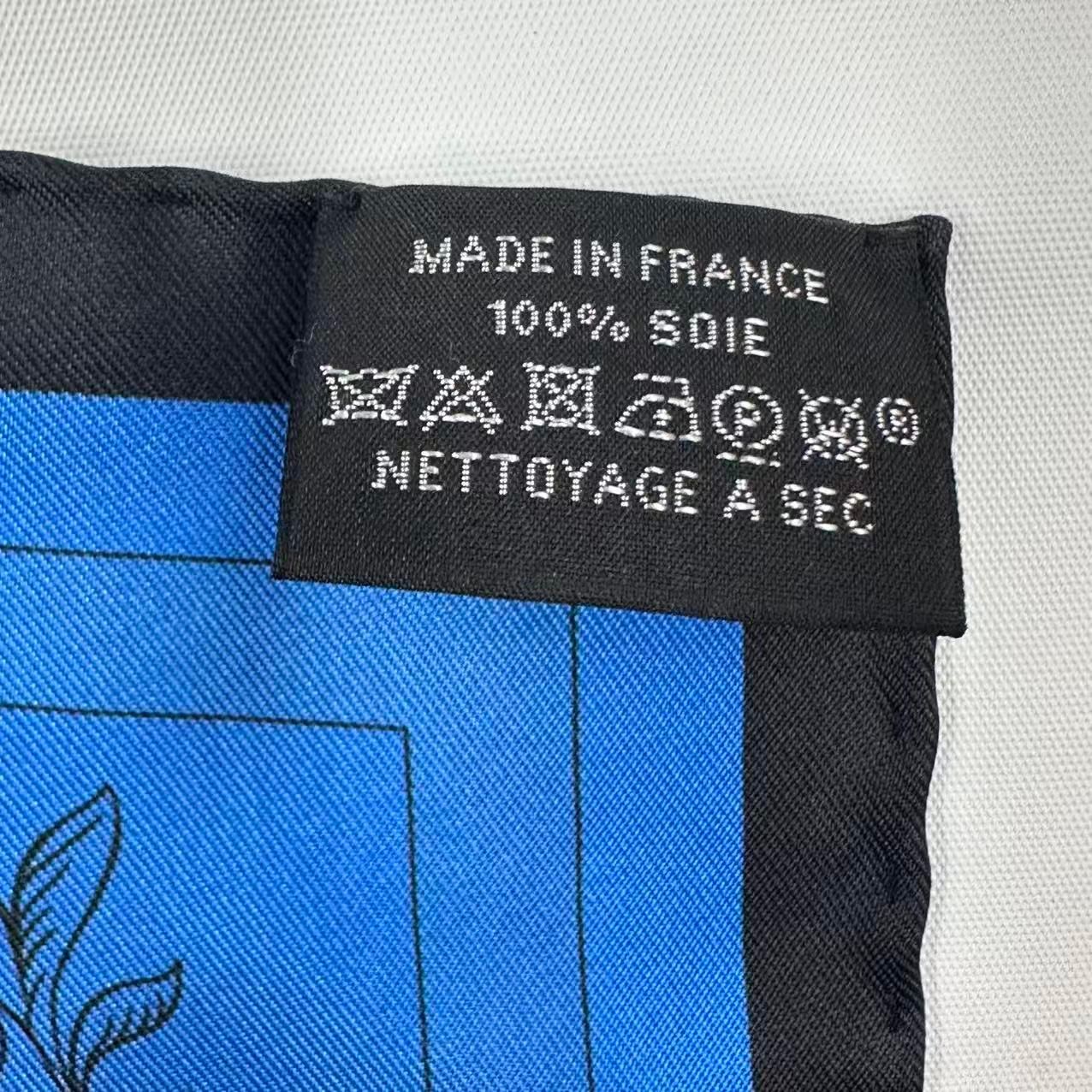 Hermes Carre 90 Scarf Silk Double Face Della Cavalleria Blue — view 9
