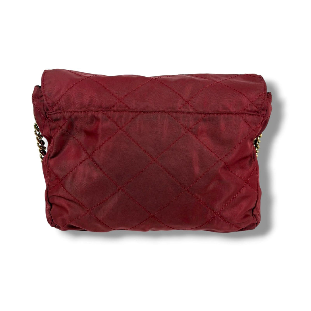 Prada Quilted Triangle Logo Chain Shoulder Bag Tessuto Nylon — view 4