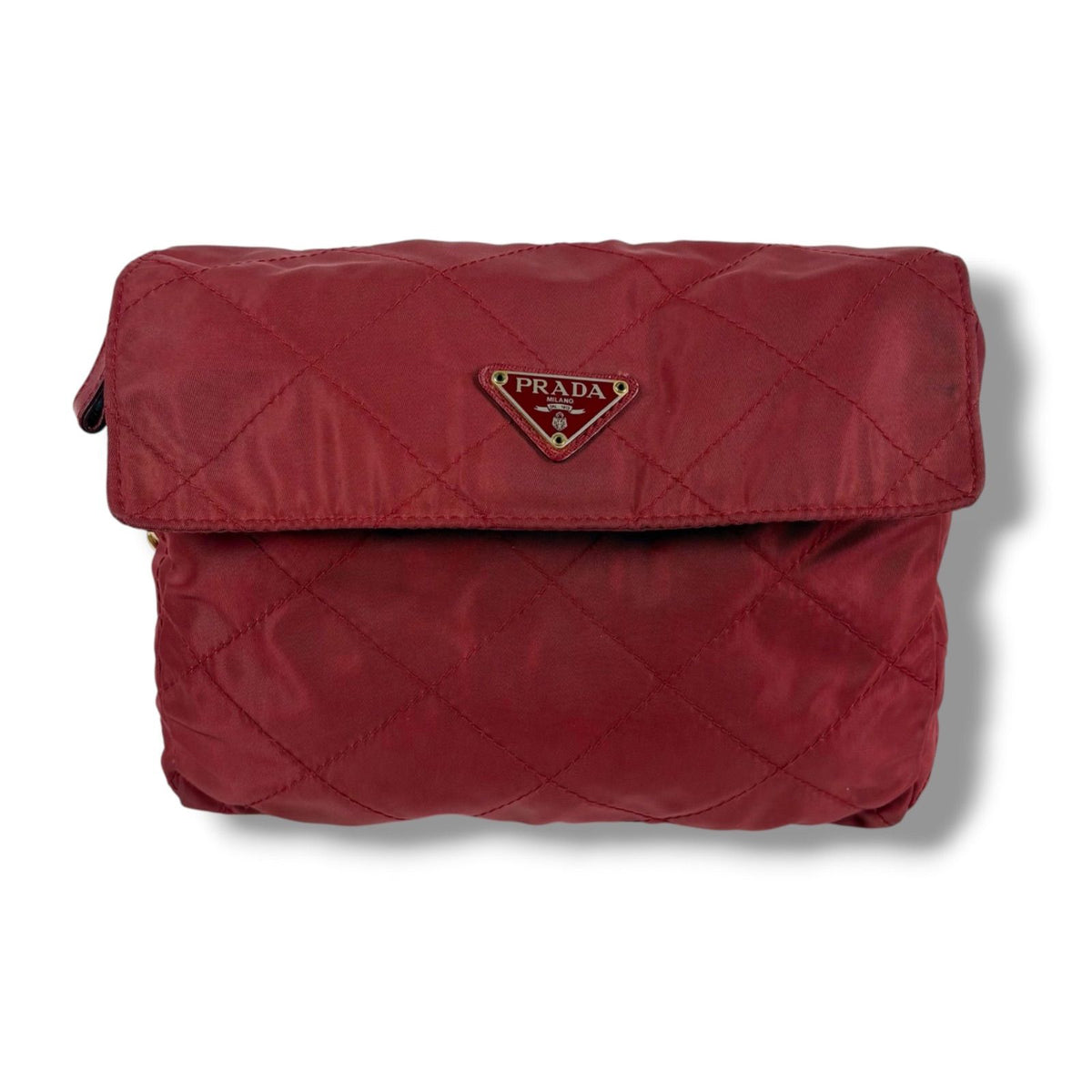 Prada Quilted Triangle Logo Chain Shoulder Bag Tessuto Nylon — view 3
