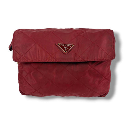 Prada Quilted Triangle Logo Chain Shoulder Bag Tessuto Nylon — view 3