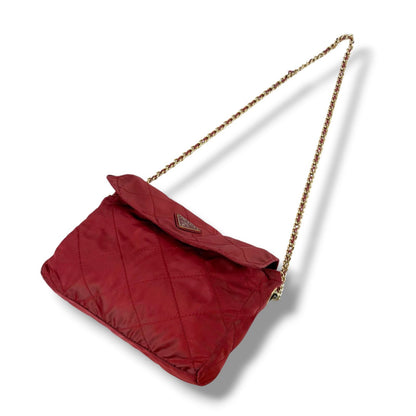 Prada Quilted Triangle Logo Chain Shoulder Bag Tessuto Nylon — view 2