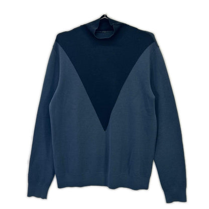 Prada Navy Wool High Neck Pullover Knit 52 Sweater