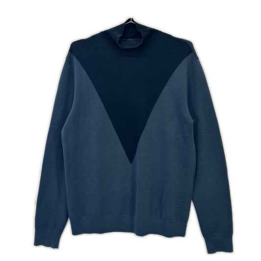Prada Navy Wool High Neck Pullover Knit 52 Sweater