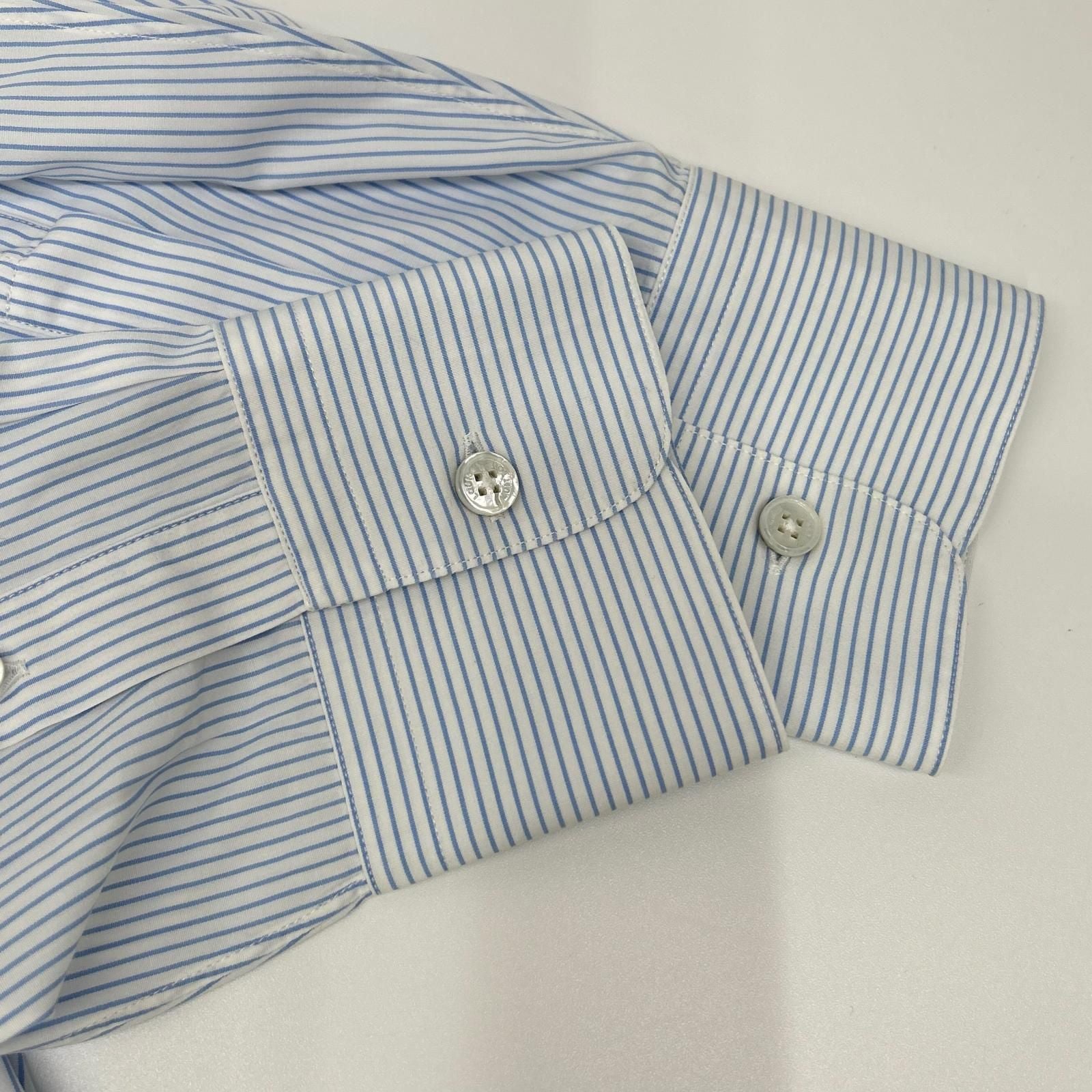 Louis Vuitton Doh Light Blue Cotton Striped Long Sleeve Shirt — view 8