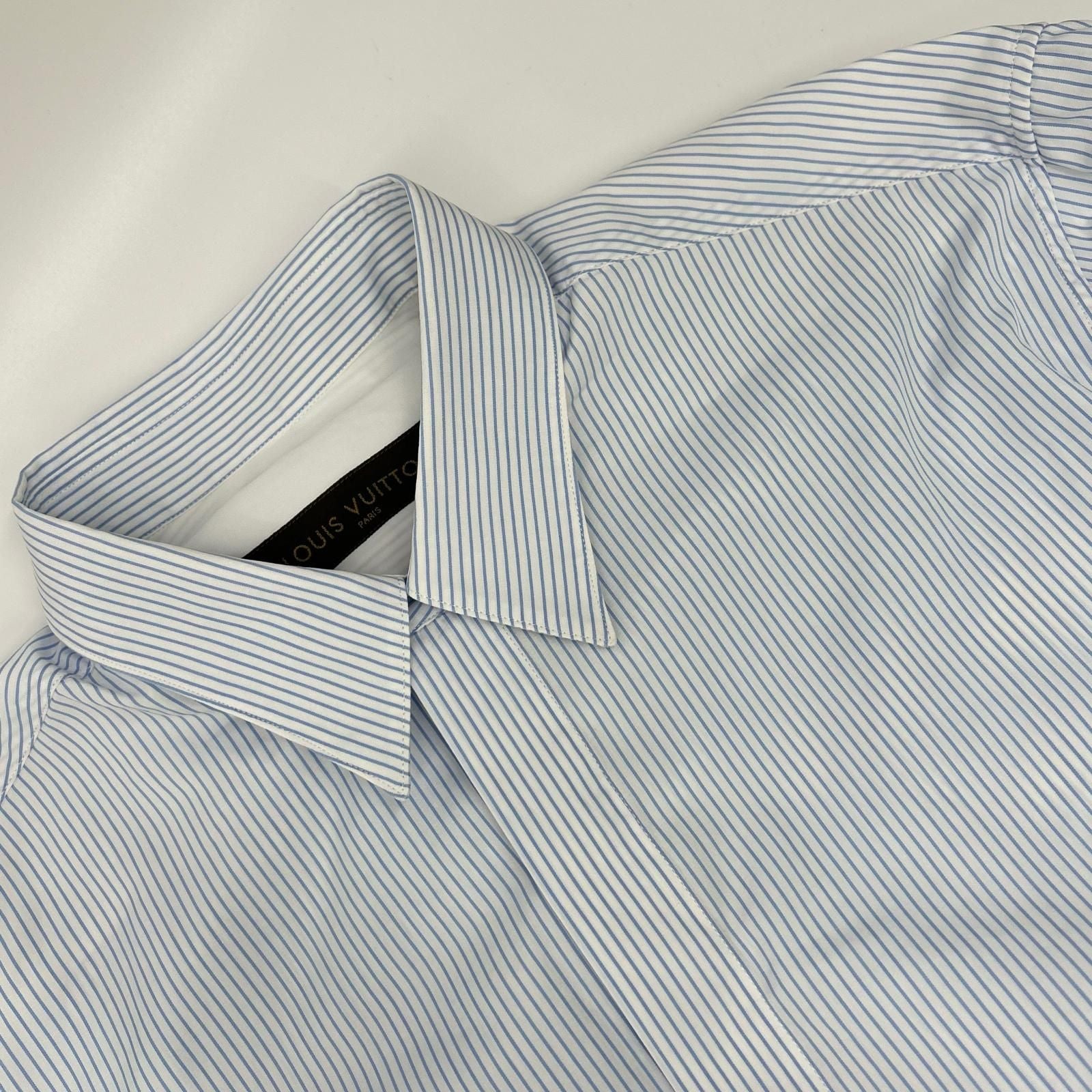 Louis Vuitton Doh Light Blue Cotton Striped Long Sleeve Shirt — view 7