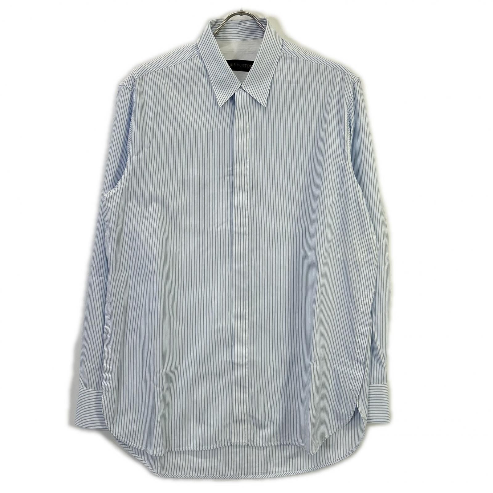 Louis Vuitton Doh Light Blue Cotton Striped Long Sleeve Shirt