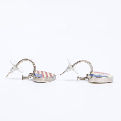 Chanel CC Logo American French Flag Motif Earring — view 4