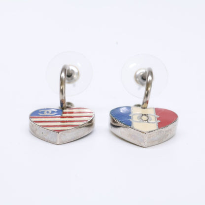 Chanel CC Logo American French Flag Motif Earring — view 3