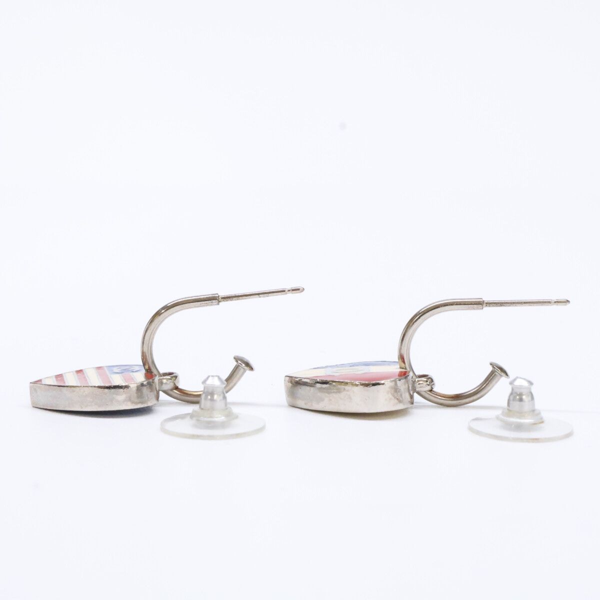 Chanel CC Logo American French Flag Motif Earring — view 6
