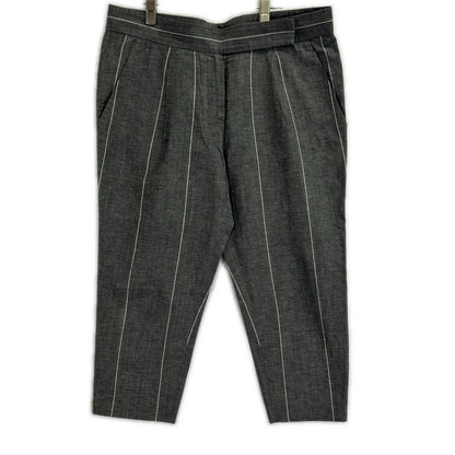 Brunello Cucinelli Gray Linen Cropped Length Pants 44