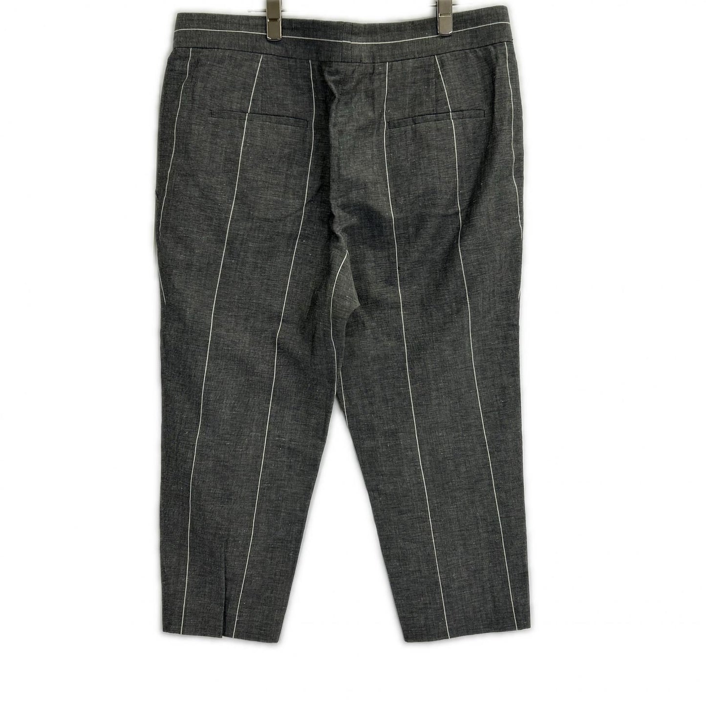 Brunello Cucinelli Gray Linen Cropped Length Pants 44 — view 2