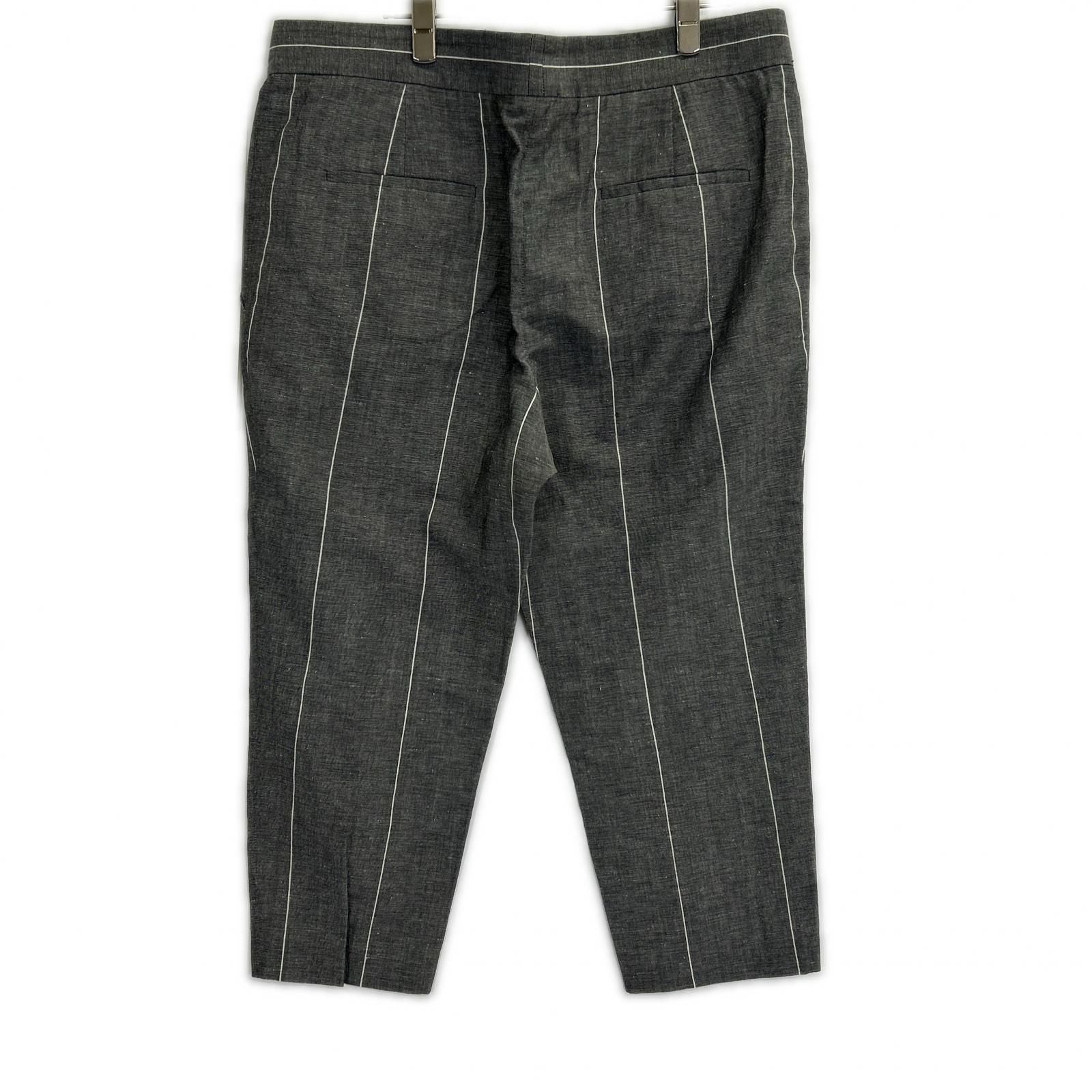 Brunello Cucinelli Gray Linen Cropped Length Pants 44 — view 2