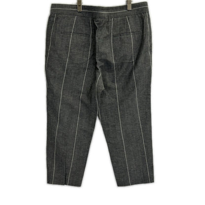 Brunello Cucinelli Gray Linen Cropped Length Pants 44 — view 2