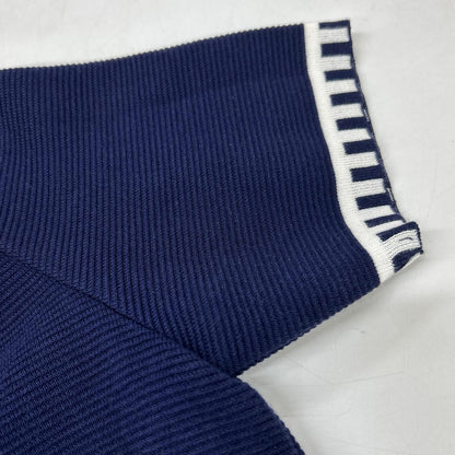 Saint Laurent Yves Navy Rayon Short Sleeve Dress — view 6