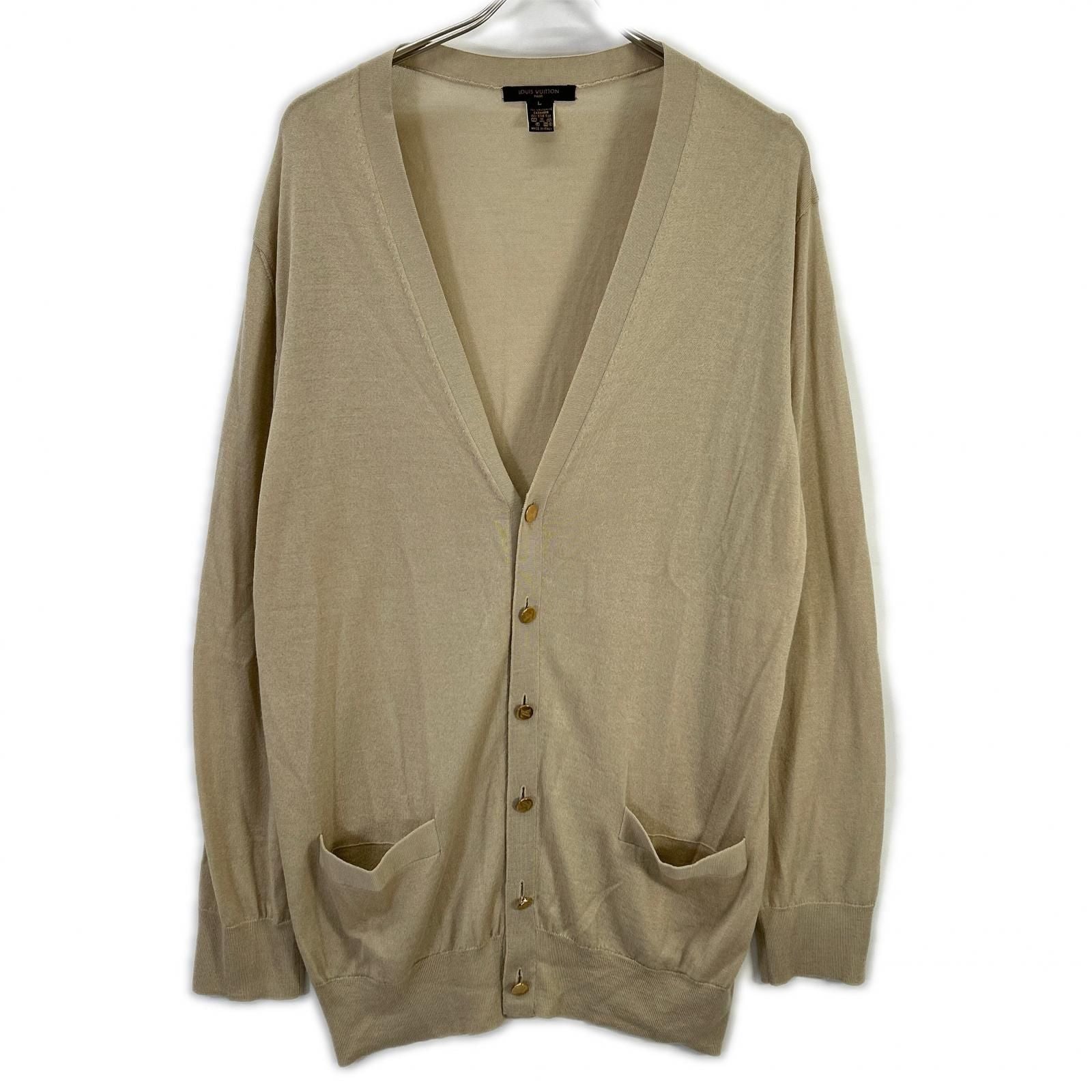 Louis Vuitton Beige Cashmere Silk Knit Cardigan